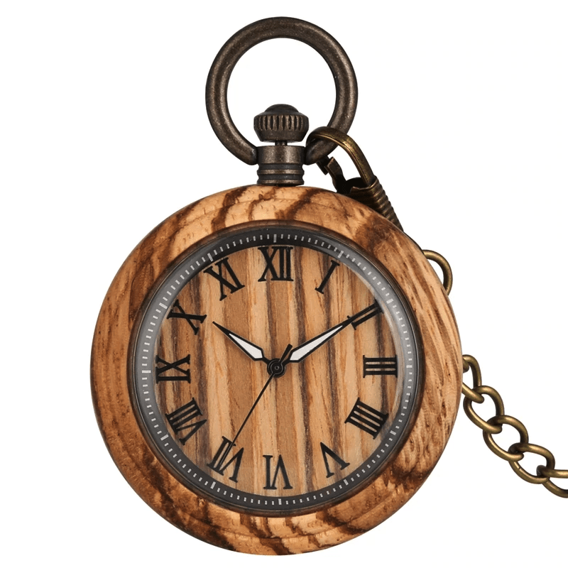 Montre À Gousset Homme Bois Ébène